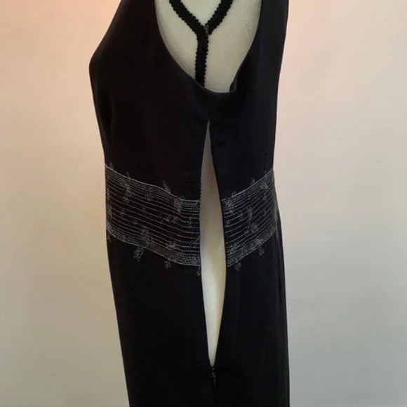VINTAGE CASUAL CORNER BLACK EVENING DRESS SIZE 10 - Picture 9 of 15
